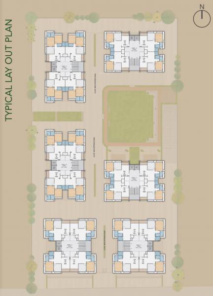  greens Block A, B, C, D, E, F Cluster Plan for Typical Floor