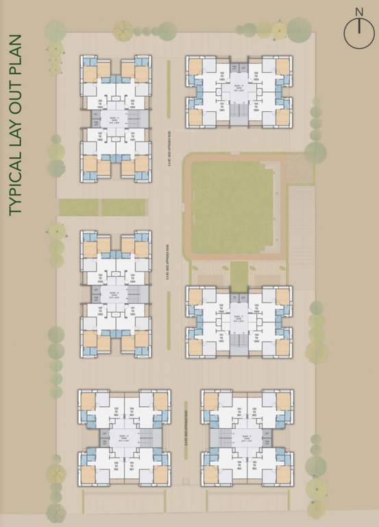  greens Block A, B, C, D, E, F Cluster Plan for Typical Floor