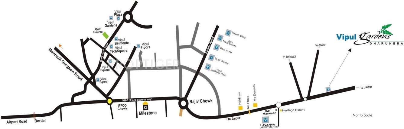  gardens Images for Location Plan of Vipul Gardens