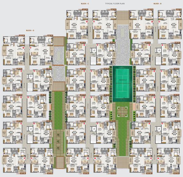  avasa Block B, C and D Cluster Plan for Typical Floor