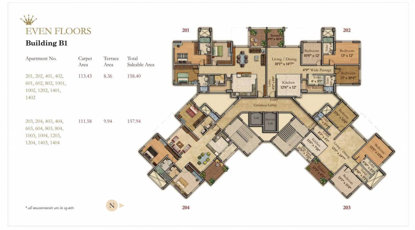  princetown royal Tower 1 Cluster Plan for Even Floor