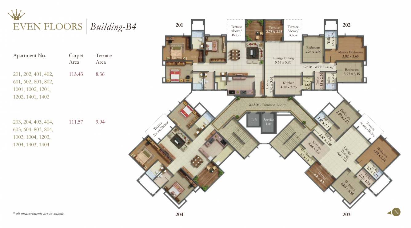  princetown royal Tower 4 Cluster Plan for Even Floor