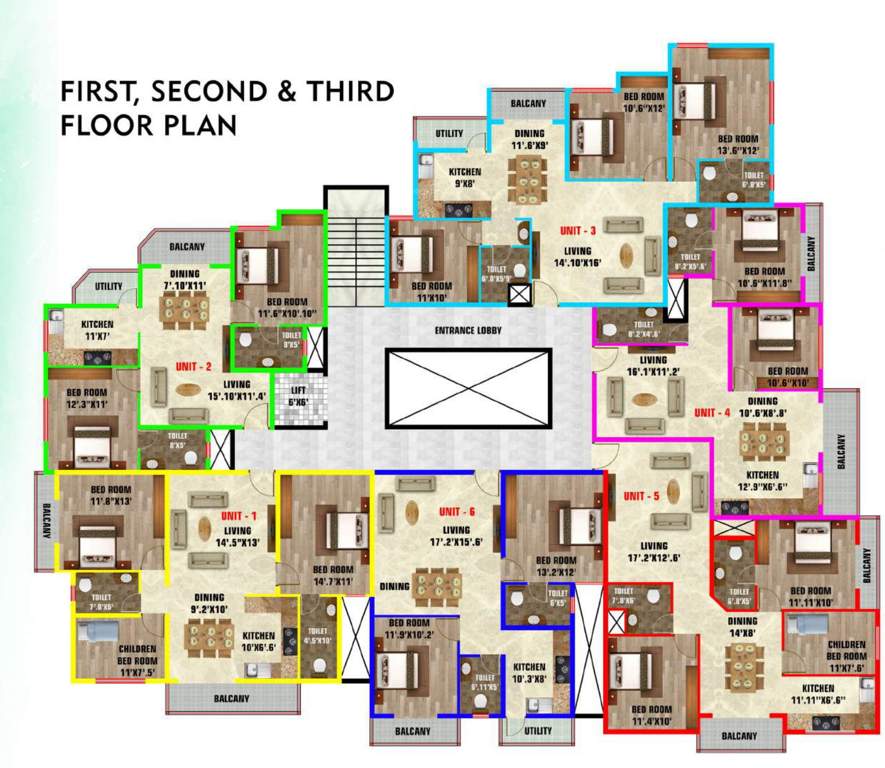  royal orchid Royal Orchid Cluster Plan from 1st to 3rd Floor