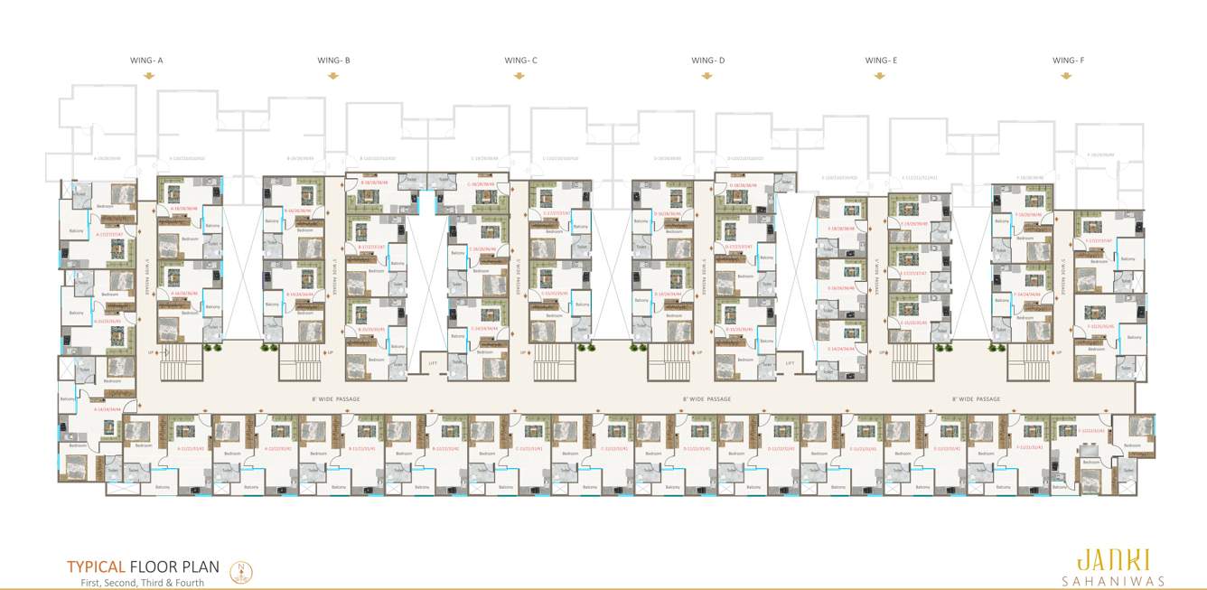  janki sahaniwas Cluster Plan for Typical Floor