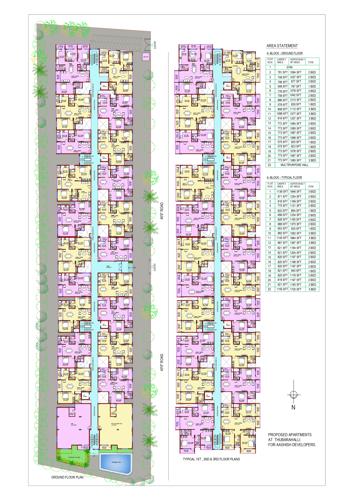  a-n-reddy-apartment Cluster Plan from ground to 3rd Floor