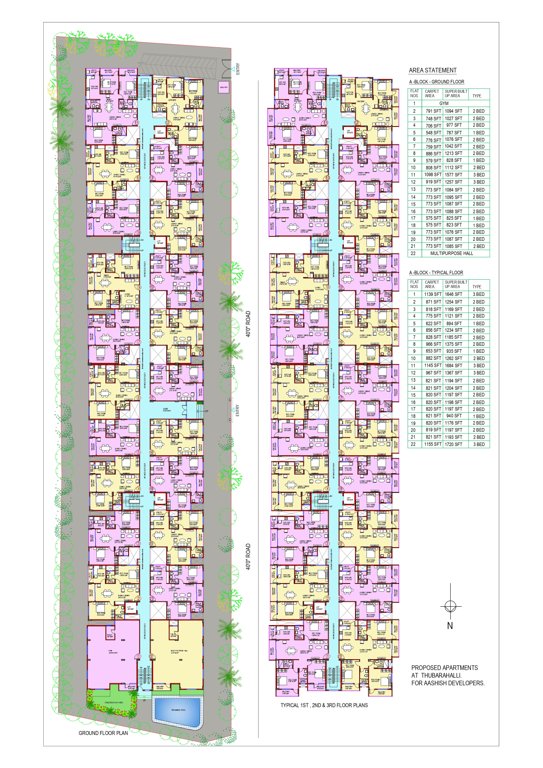  a n reddy apartment Cluster Plan from ground to 3rd Floor
