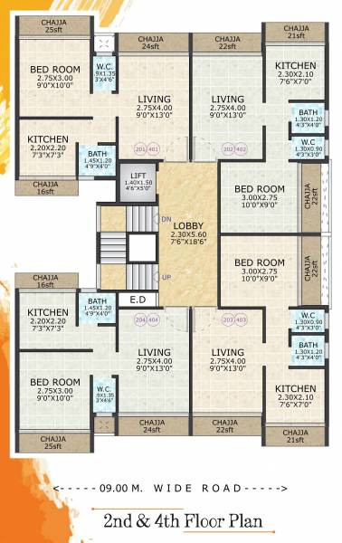  niwas Cluster Plan for 2nd Floor
