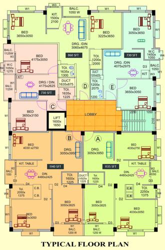  suvechcha-apartment Suvechcha Apartment Cluster Plan from 1st to 4th Floor