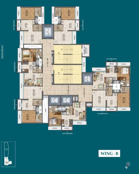  domain B Cluster Plan for Typical Floor