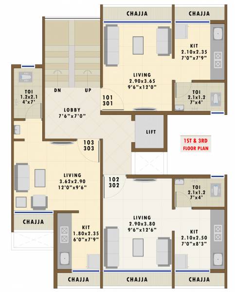  adore Adore Cluster Plan for 1st and 3rd Floor