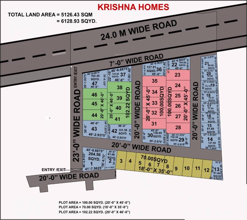krishna homes Layout Plan