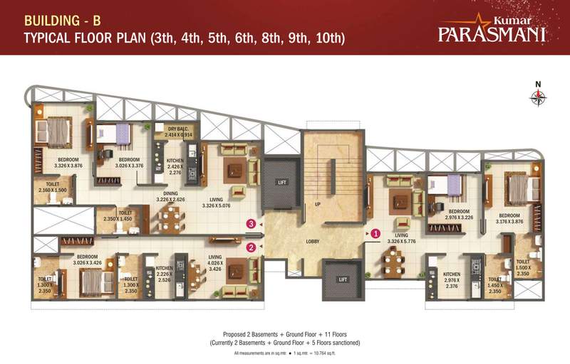  parasmani b Cluster Plan from 3rd to 10th Floor