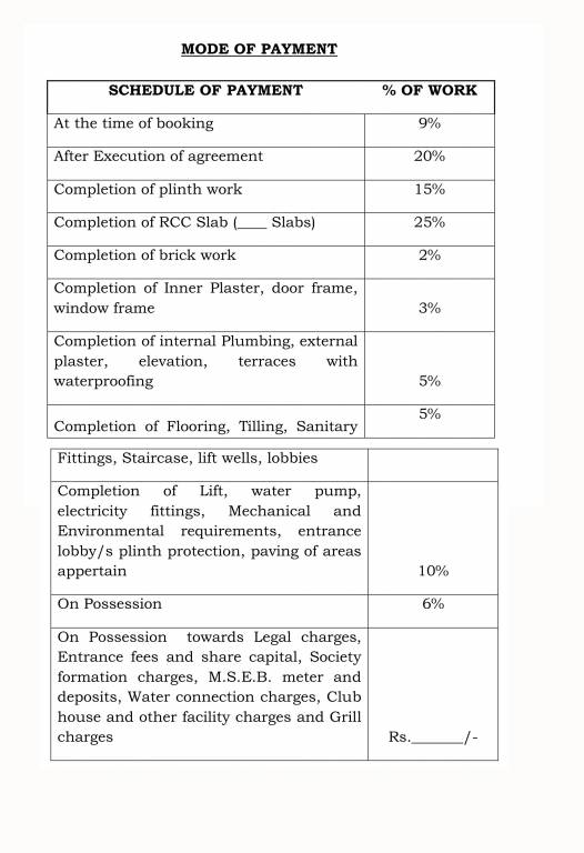millennium-city-phase-ii Construction Linked Payment (CLP) Payment Plan