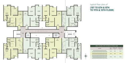  mannat-towers Mannat Towers Cluster Plan from 1st-6th, 8th-11th & 13th Floor