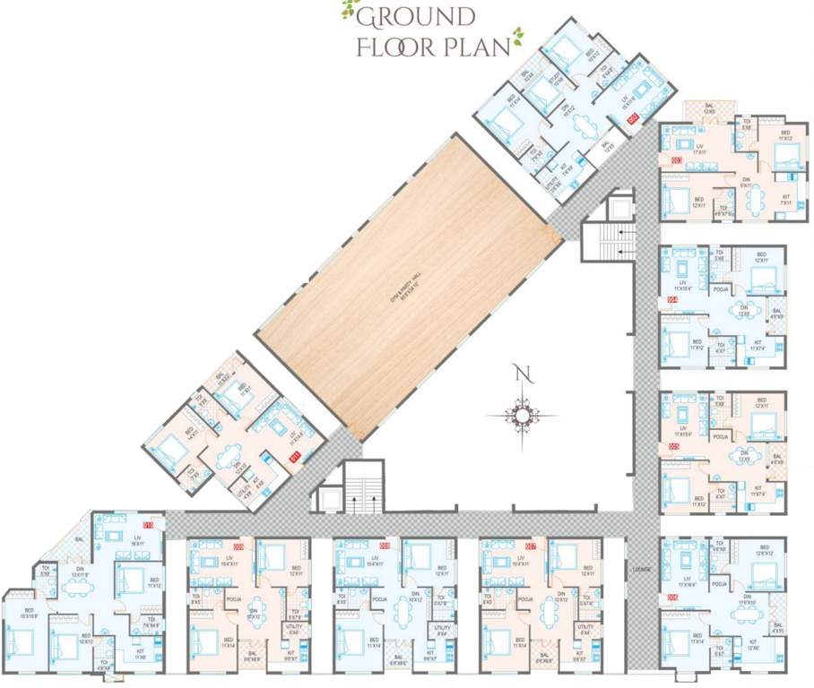  green fields Aryav Green Fields Cluster Plan for ground Floor