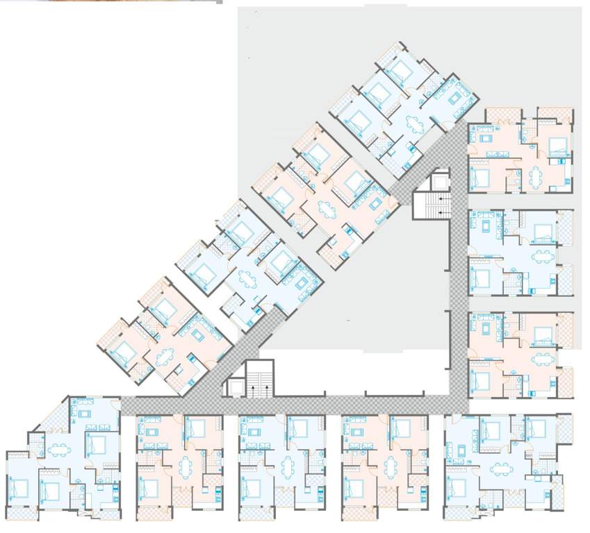  greenfields Aryav Green Fields Cluster Plan from 2nd to 4th Floor