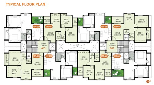  shriram-residency Shriram Residency Cluster for Typical Floor Plan