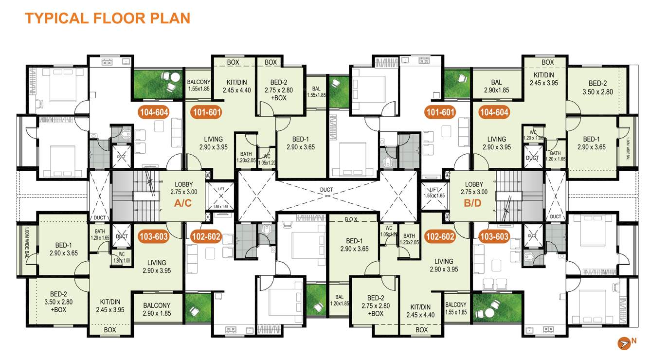  shriram residency Shriram Residency Cluster for Typical Floor Plan