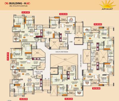  aryavat H Cluster Plan For Typical Floor Plan