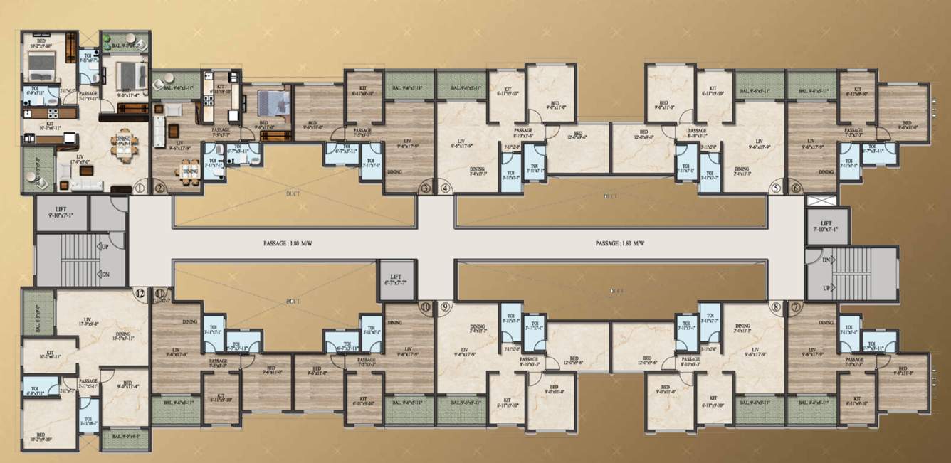  millennium city phase i 3 Cluster Plan For B1 Block From 1st To 14th Floor