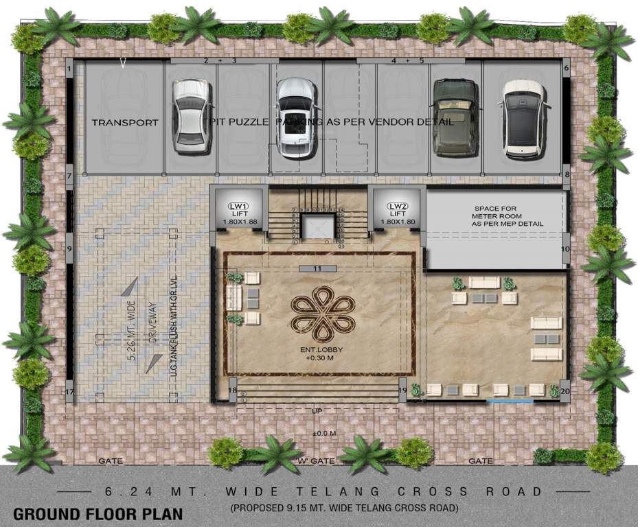  sadhana building Cluster Plan for Ground Floor