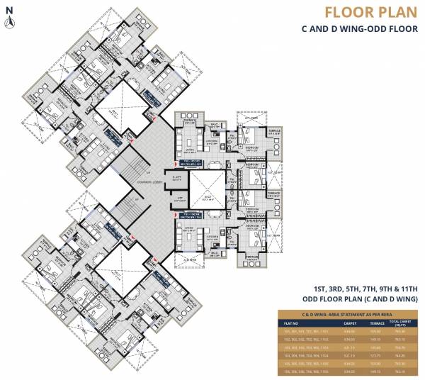  divine-bliss Wing C and D Cluster Plan for Odd Floor