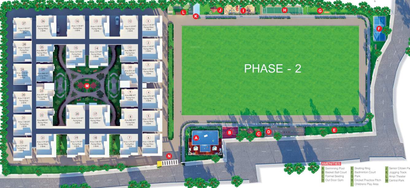  green villae rosaceae Master Plan