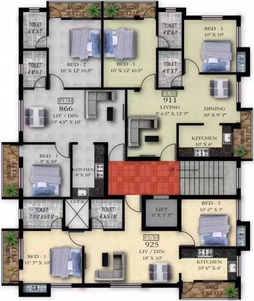  flats Cluster Plan