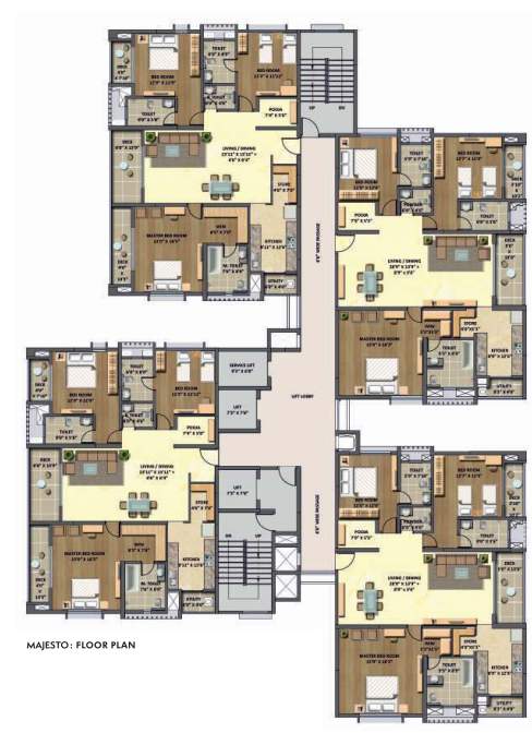  meridian super 60 Cluster Plan For Typical Floor Plan