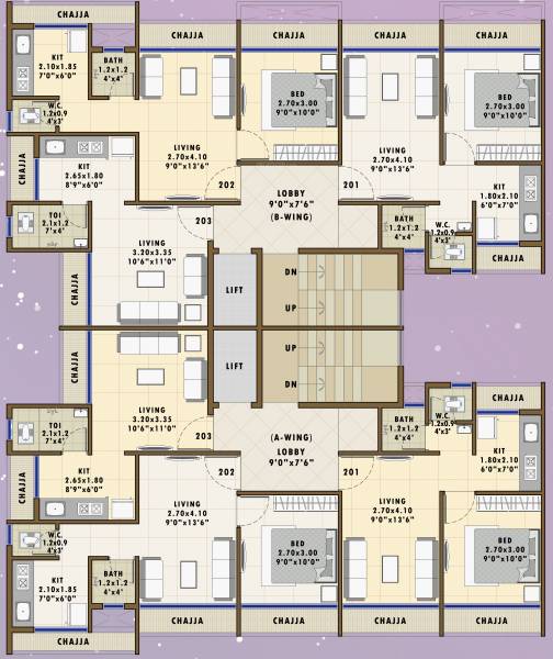  origin Cluster Plan from 1st to 4th Floor