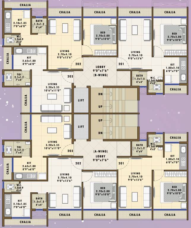  origin Cluster Plan from 1st to 4th Floor