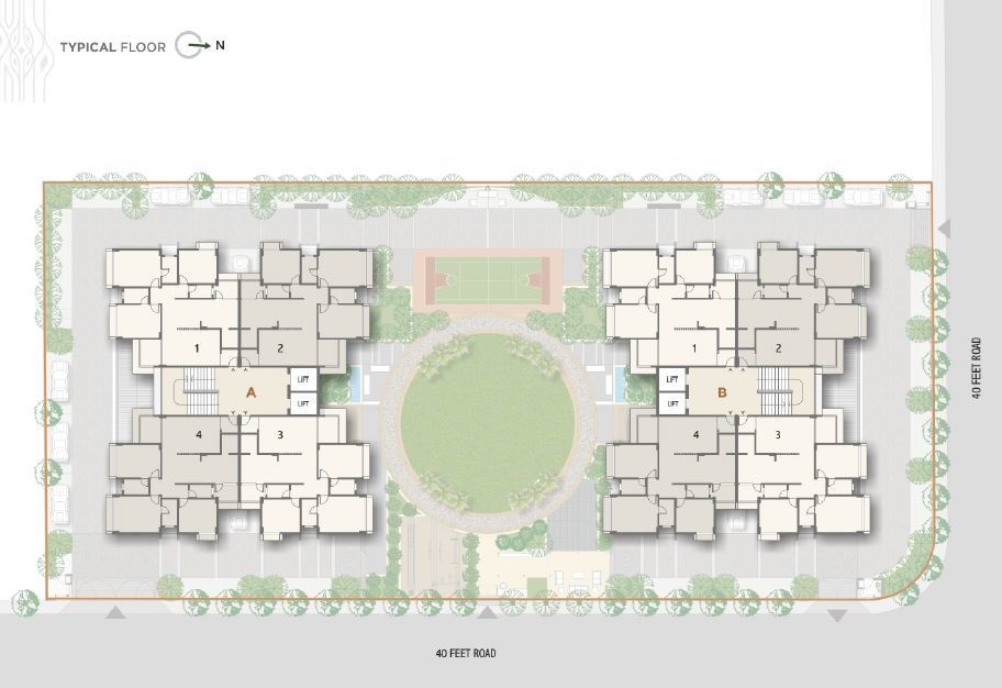  harmonica Block A Cluster Plan for Typical Floor