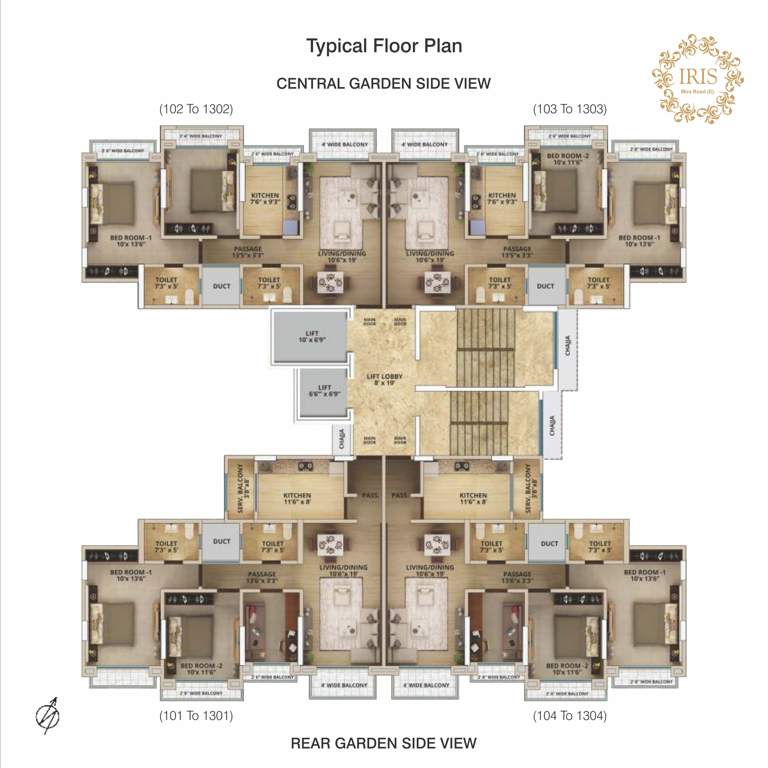  iris Cluster Plan for typical Floor