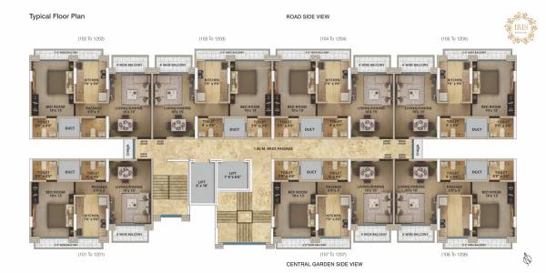  iris Cluster Plan for typical Floor