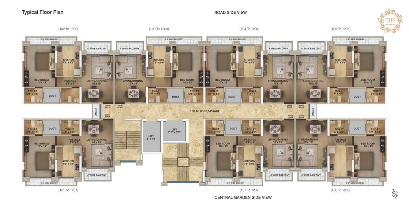  iris Cluster Plan for typical Floor