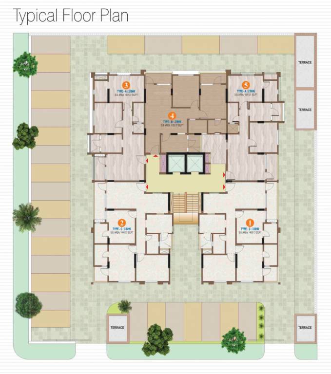  enclave platinum apartments Block A Cluster Plan