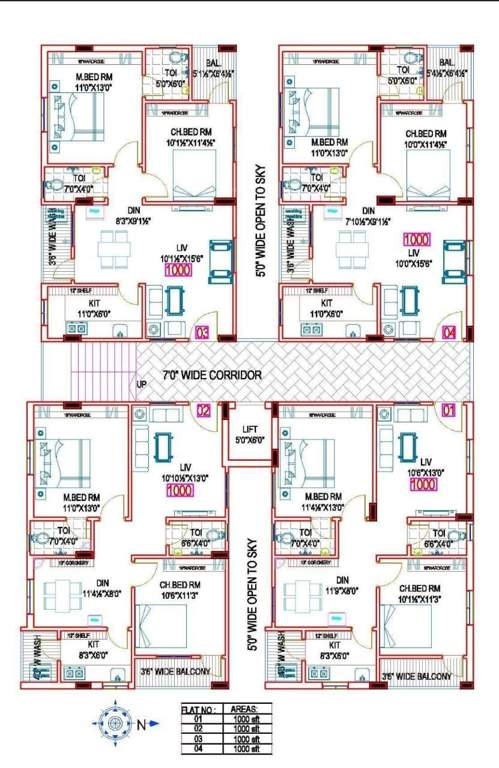  eternity block 1 Cluster Plan for Typical Floor