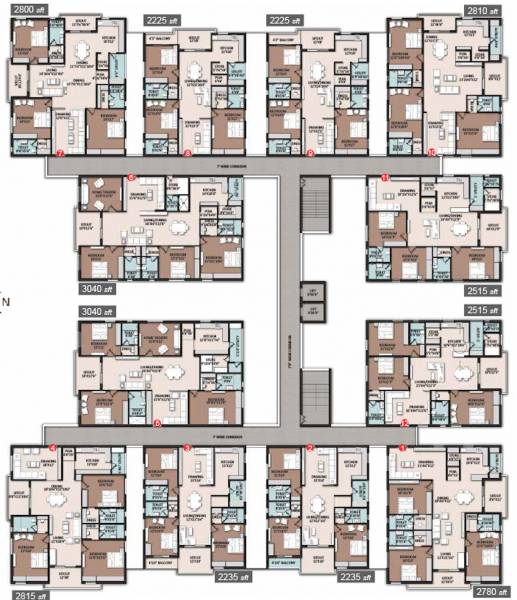  grand OM SHREE GRAND Cluster Plan For Typical Floor