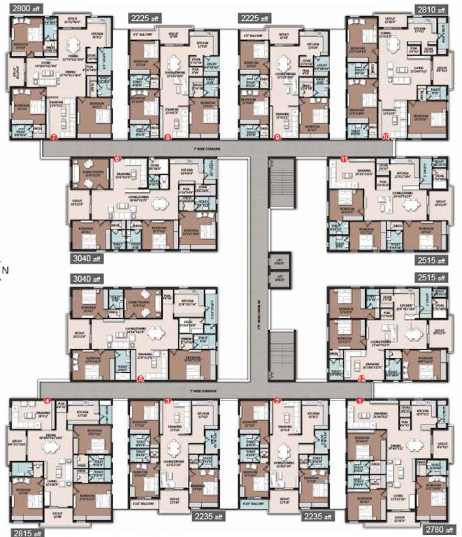  grand OM SHREE GRAND Cluster Plan For Typical Floor