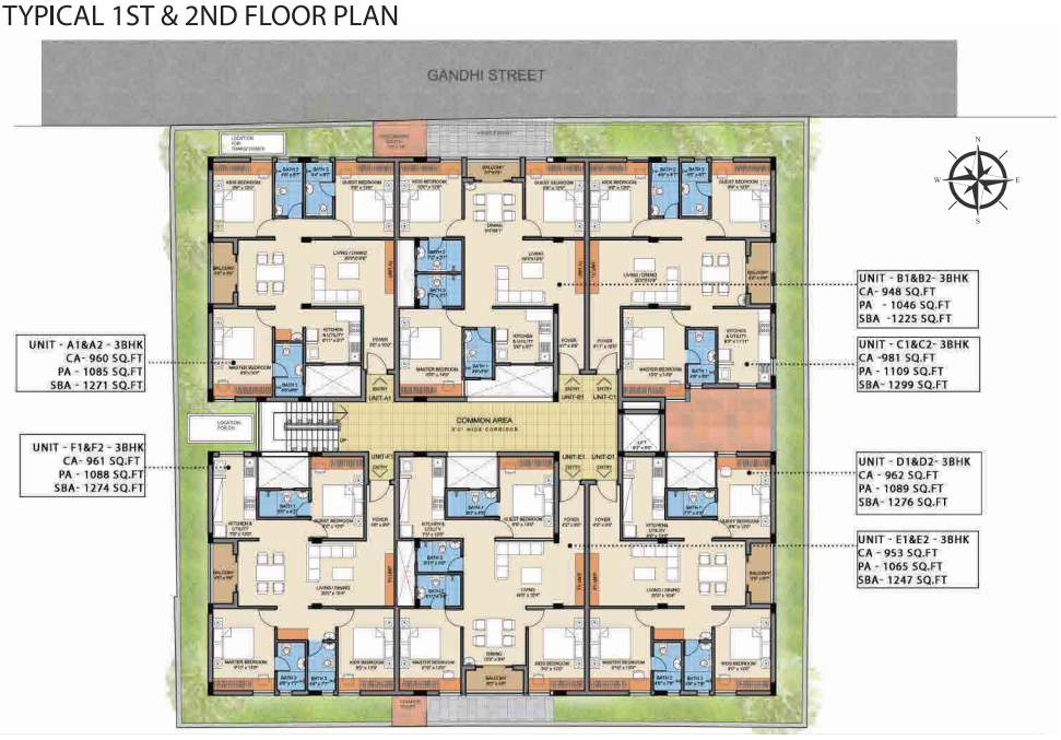 aprita Aprita Cluster Plan from 1st to 2nd Floor