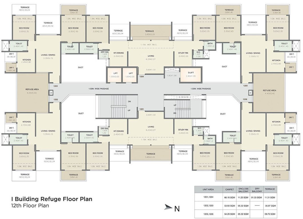  kolte patil three jweles Cluster Plan I Building For 12th Floor