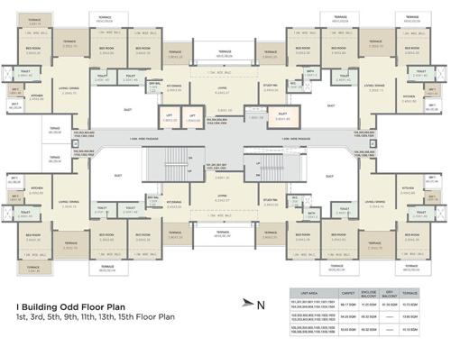 kolte-patil-three-jweles Cluster Plan I Building For 1st, 3rd, 5th, 9th, 11th, 13th, 15th Floor
