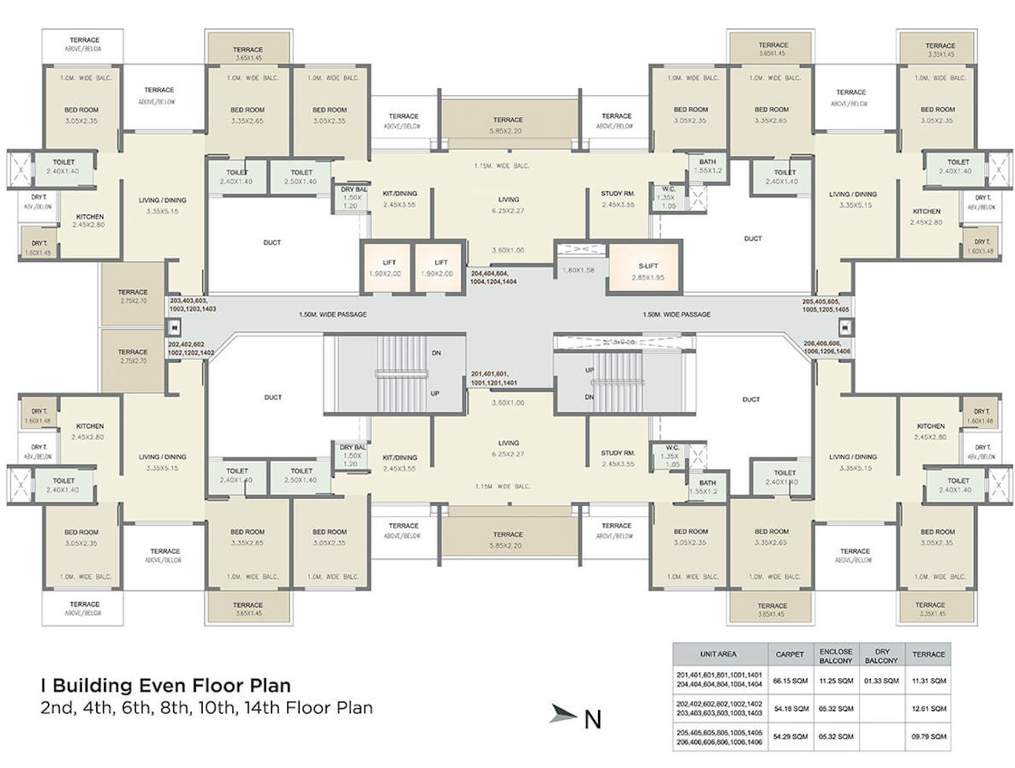  kolte patil three jweles Cluster Plan I Building For 2nd, 4th, 6th, 8th, 10th, 14th Floor
