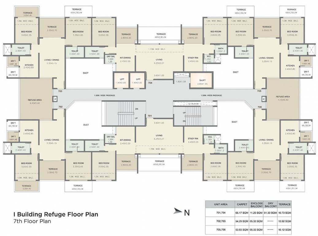  kolte patil three jweles Cluster Plan I Building For 7th Floor