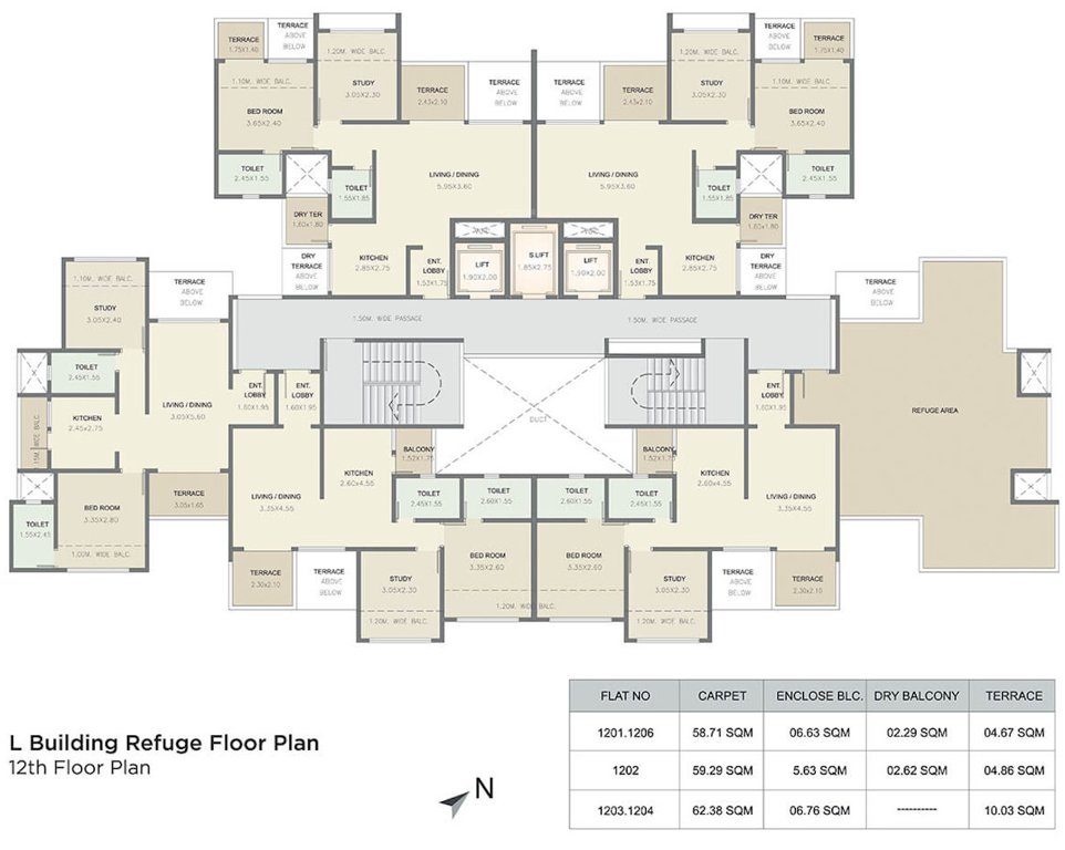  kolte patil three jweles Cluster Plan L Building For 12th Floor