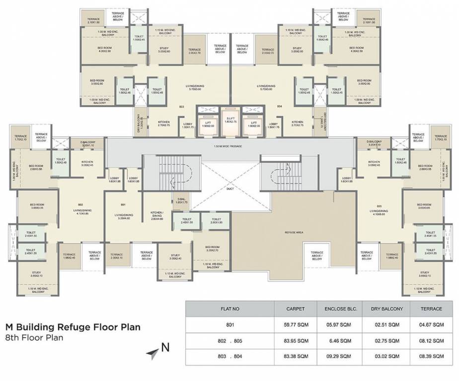  kolte patil three jweles Cluster Plan M Building For 8th Floor