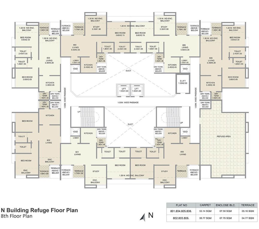  kolte patil three jweles Cluster Plan N Building For 8th Floor