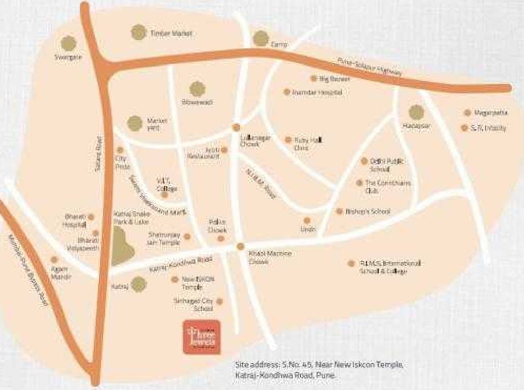  kolte patil three jweles Location Plan
