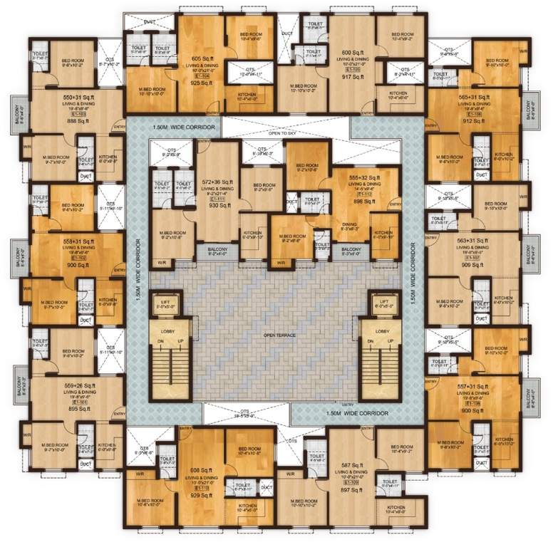  ecstasy Harmony Cluster Plan for Typical Floor