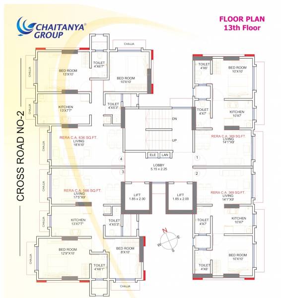  kohinoor Cluster Plan for 13th Floor